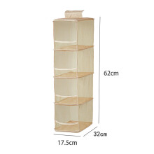 (Khaki 62x32x17.5cm) Bedroom Oxford Storage Hanging Bag With Multiple Compartments And Foldable Feature