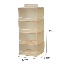 (Khaki 62x32x32cm) Bedroom Oxford Storage Hanging Bag With Multiple Compartments And Foldable Feature