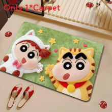 (Green,60x90cm)Crayon Shinchan Cartoon Theme Bath Mat With Silicone Diatom Mud Material For Bathroom Use