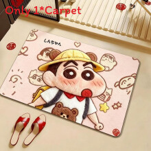 (Yellow White,50x80cm)Crayon Shinchan Cartoon Theme Bath Mat With Silicone Diatom Mud Material For Bathroom Use