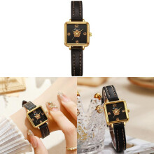 Rose Tea Square Dial Womens Watch With Quartz Movement Alloy Case Stylish Wear