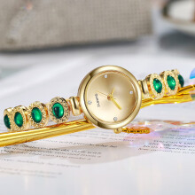 (Green) Ladies Quartz Chic Wristwatch With Alloy Material Stylish Clasp Jewelry Women