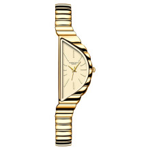 (Gold) Minimalist Oval Dial Quartz Watch With Stainless Steel Band Office Casual For