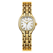 (Gold White) Stylish Womens Watch With Gold Tone Case And Quartz Movement Formal Events For