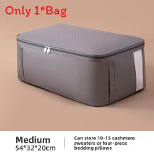(Gray 54x32x20cm) Fabric Clothes Oxford Organizer With Dustproof Cover For Bedroom Travel And Use