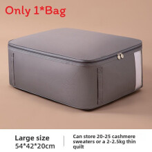(Gray 54x42x20cm) Fabric Oxford Clothes Organizer With Dustproof Cover For Bedroom Travel Use And