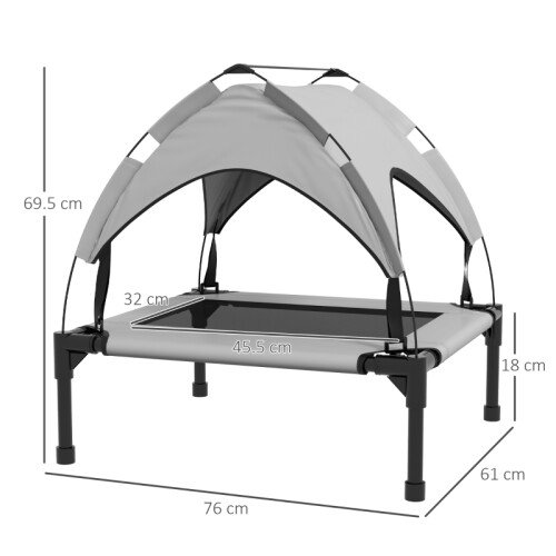 Cooling Raised Pet Bed - Light Grey, 76x61x69.5cm 2