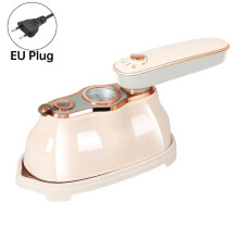(Beige EU)Portable Handheld Steam Iron With Rotatable Design For Clothes And Use Bedding