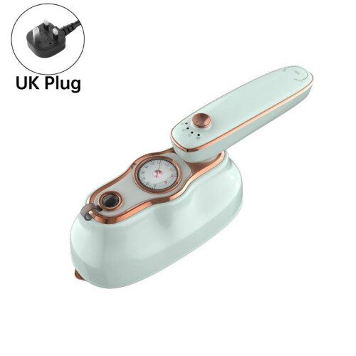 (Blue UK)Portable Handheld Steam Iron With Rotatable Design For Clothes And Use Bedding