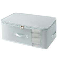(Grey, 55x33x20cm) Storage Bed Linen Bag With Satin Fabric Collapsible Clothes Organizer Use Bedroom For