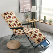 (Yellow Rose, 150*52cm/59*20in) Washable Deck Flannel Chair Cushion Thick Padded Flowers Print Mat Lounger Patio