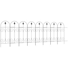 8PC Black Rustproof Metal Garden Fence Panels