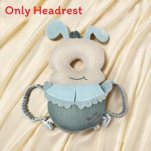 (Blue Gray)Baby Anti Fall Pillow Head Protection Backpack Adjustable Strap 3d Cartoon Breathable