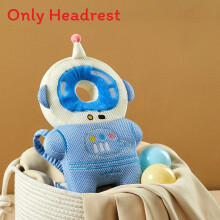(Blue)Baby Anti Fall Pillow Head Protection Backpack Adjustable Strap 3d Cartoon Breathable