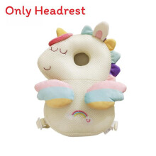 (White)Baby Anti Fall Pillow Head Protection Backpack Adjustable Strap 3d Cartoon Breathable