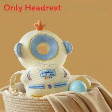 (Blue Beige)Baby Anti Fall Pillow Head Protection Backpack Adjustable Strap 3d Cartoon Breathable