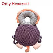 (Purple)Baby Anti Fall Pillow Head Protection Backpack Adjustable Strap 3d Cartoon Breathable