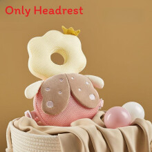 (Pink Brown)Baby Anti Fall Pillow Head Protection Backpack Adjustable Strap 3d Cartoon Breathable