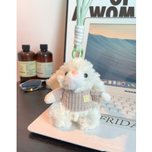 (Grey)Chaveiro de Pelúcia Moses Bunny Macio Curto Colecionadores Presentes Acessórios Uso Moda