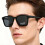 (Blue)Black Frame Polarized Sport Sunglasses With Uv Protection For Commuting Travel 4
