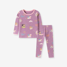 (Purple,140cm)Girls Cozy Cotton Pajama Outfit For Playroom And Bedroom Use Finish Kids Sleep