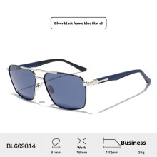 (Silver Blue)Vintage Metal Sunglasses With Polarized Protection For Fashion Trendsetters