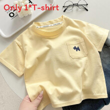 (Yellow,90cm)T-shirt enfant en coton avec tissu doux et imprimé dessin animé pour nourrissons tout-petits et