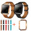(Silver Frame)Replacement Leather Band Wrist Strap Watchband For Fitbit Blaze Durable Watch 10
