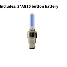 (Blue)Bicycle Valve Light Plastic Material Red Blue Green Yellow Vibration Flicker