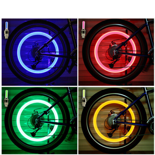 (Red)Bicycle Valve Light Plastic Material Red Blue Green Yellow Vibration Flicker 1