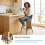 AINPECCA 2x Bar Stools Velvet High Chair Breakfast Barstool 5