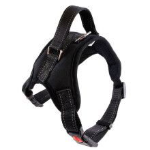 (Black,Middle)No Pull Adjustable Harness Leash Dog Pet Vest Walk Out Strap Collar Vest