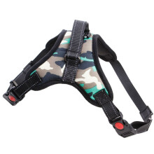 (Green Camouflage,Large)No Pull Adjustable Harness Leash Dog Pet Vest Walk Out Strap Collar Vest