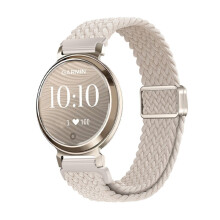 14mm tkaný nylonový magnetický řemínek kompatibilní s Garmin Lily2 — prodyšný, posuvná magnetická spona Beige