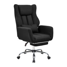 Ergonomic High-Back Reclining Office Chair with Footrest, Flip-Up 7-Position Armrests & Back Storage Pocket