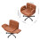 Living And Home Height Adjustable Swivel Office Chair with 90° Expandable Armrests & 15° Rocking Function, Brown 6