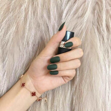 (StyleEE)Ontrend Nail Art 24piece Set Of Short And Long Nail Stickers In Pumpkin And Navy Green