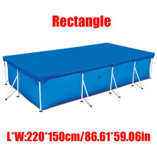 (Rectangle-220,220*150cm/86.61*59.06in)6812ft Garden Outdoor Family Pools Swimming Pool Round Frame Rectangle Cover