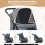Foldable Pet Stroller, 3-Wheel, Adjustable Canopy, 25kg Capacity 1