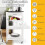 Rolling Kitchen Island Cart with Stainless Steel Top, White 3