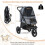 Foldable Pet Stroller, 3-Wheel, Adjustable Canopy, 25kg Capacity 2