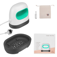 Mini Heat Press, Portable Transfer Press for T-Shirts, Shoes, Hats & Bags, Small Vinyl Heat Press Machine with Storage Bag and Spray Bottle