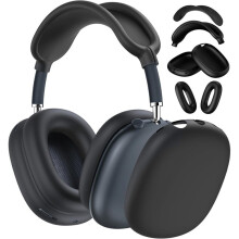 AirPods Max 2 siliconen hoes 4-delige set — zacht aanvoelend, krasbestendig, wasbare beschermhoes compatibel met Apple AirPods Max 2 Black