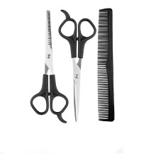 Professionelles 3-teiliges Friseurset - Ponyschneideset Black