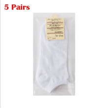 (White)5 Paar Sommer Herren Söckchen tief geschnitten Crew Freizeit Sport Baumwollmischung Socken weich