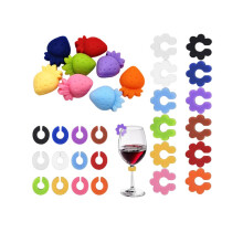 Set 32 pezzi Marcatori per Bicchieri in Silicone - Segnabicchieri Riutilizzabili Multicolore per Feste, Matrimoni ed Eventi