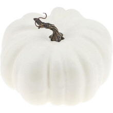 Citrouille décorative artificielle d'automne, ornement esthétique pour la maison, blanche, 21 cm