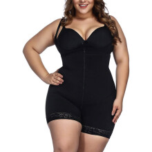 Damskie Body Wyszczuplające Modelujące z Zamkiem Wygodne Czarne M
