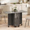 Folding Dining Table for 4-6 Drop Leaf Table on Wheels W/ Drawers 11