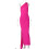 Solid Backless Pleated Fitted Sleeveless Dress,Rose Red,2XS 1
